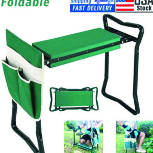 Foldable Kneeler Garden Kneeling Bench Stool Soft Cushion Seat Pad & Tool Pouch - Image 1