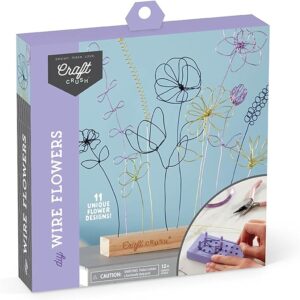 Craft Crush Wire Flowers - Create Unique Craft Wire Flower Designs with Easy to Use Tool and Guide with Display Stand - for Teens and Adults Ages 12, 13, 14, 15 and Up - Image 1