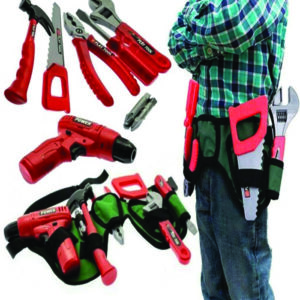 Kids Tool Set Toy Work Belt Drill Tools Building Construction Play Set Tool Kit - Image 1